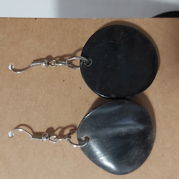 Sparkle multi-color wooden earrings. See photos for measurements. - Picture 2 of 5